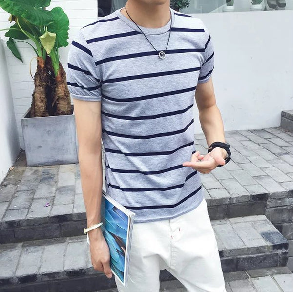 Playera a Rayas Casual para Hombre