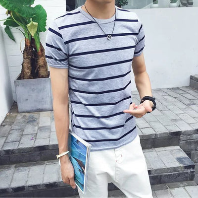 Playera a Rayas Casual para Hombre - Image 2