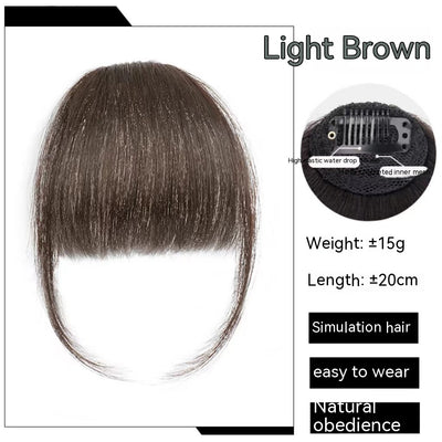 Juego de Peluca Invisible con Flequillo Recto Natural - Cabello Artificial Integrado - Image 13