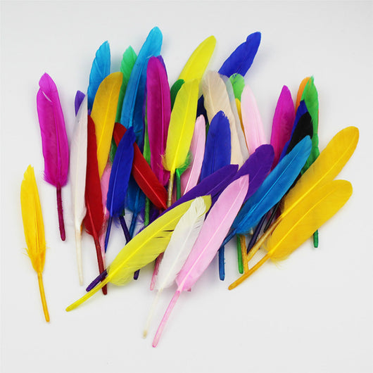 Navaja de Plumas de Ganso Colorida para Cortes de Cabello DIY - Image 3