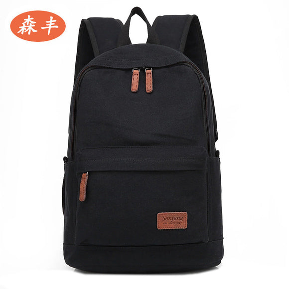 Mochila de Lona Retro para Hombre - Bolsa de Viaje de Gran Capacidad con Compartimento para Laptop