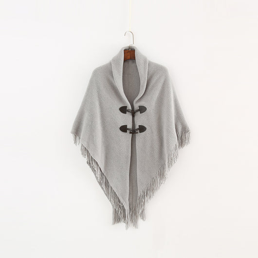 Poncho Kimono Tejido Suelto con Capucha - Cardigan Largo Versátil para Invierno - Image 7