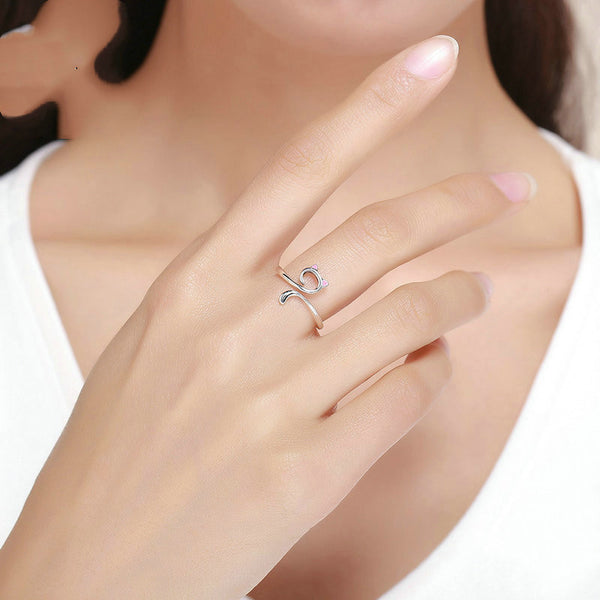 Anillo de Plata 925 Amor Felino