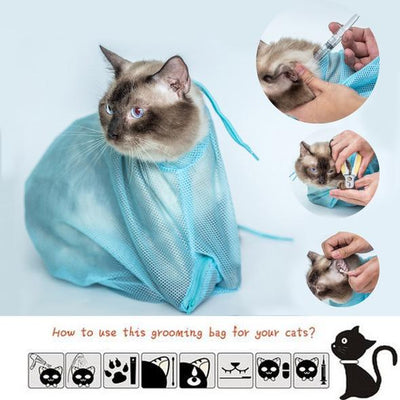 Bolsa de Aseo Ajustable para Gatos - Malla Multifuncional para Baño y Corte de Uñas - Image 5