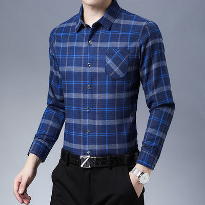 Camisa de Cuadros Manga Larga para Hombre Maduro - Image 8