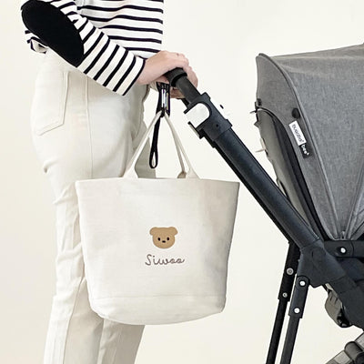 Bolsa Maternal Canvas Go Out Blanca con Compartimentos Interiores para Mamá y Bebé - Image 3