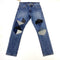 Pantalones Tipo Mendigo Retro con Parches para Hombre