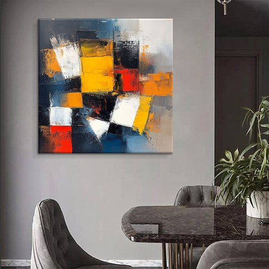 Cuadro Abstracto Moderno Óleo Sobre Lienzo Colorido Sin Marco para Decoración del Hogar - Image 11