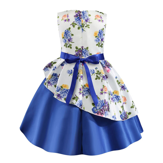 Vestido Infantil con Estampado Irregular y Lazo Festivo - Image 35