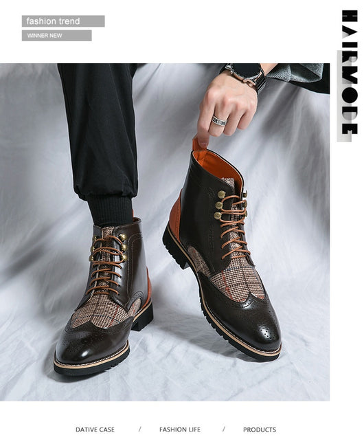 Botas Brogue de Cuero Vintage Estilo Británico para Hombre - Image 9