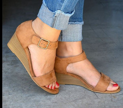 Sandalias Cuña Mujer Talla Grande con Correa Hebilla - Image 8