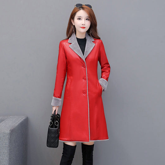Abrigo Trench Coat de Cuero PU Premium con Forro Velvet - Image 7