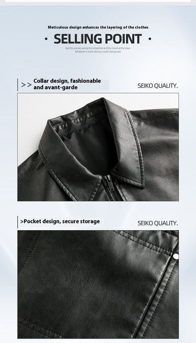 Chaqueta de Cuero Corta Estilo High Street con Mangas Cortas - Image 15