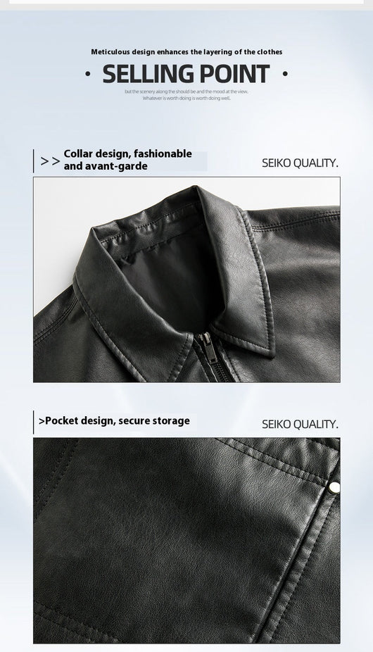 Chaqueta de Cuero Corta Estilo High Street con Mangas Cortas - Image 15