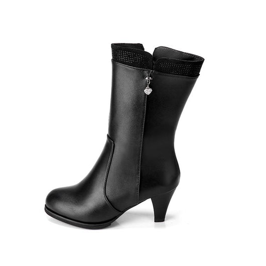 Botas de Invierno con Tacón Alto y Colgante de Corazón para Mujer - Image 5