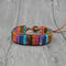 Pulsera Chakra de Piedras Naturales - Tejida en Cuero con Cuentas Multicolor