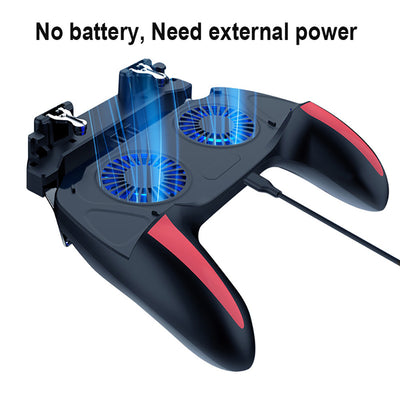 Black and red game controller with phone holder, dual cooling fans, and power bank function for smartphones. - Image 7