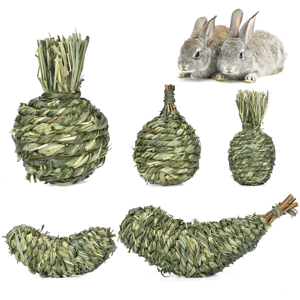 Juguetes Masticables de Pasto Timothy para Conejos, Conejillos de Indias y Roedores