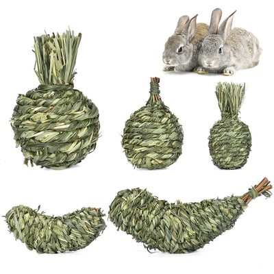 Juguetes Masticables de Pasto Timothy para Conejos, Conejillos de Indias y Roedores
