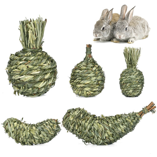 Juguetes Masticables de Pasto Timothy para Conejos, Conejillos de Indias y Roedores