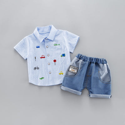 Traje de dos piezas de manga corta para niños - Image 5
