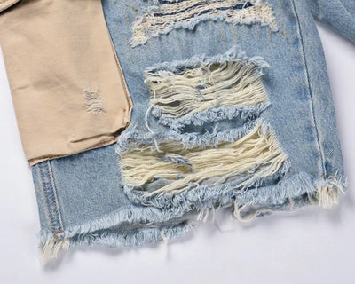 Shorts Deshilachados con Cortes y Flecos Deslavados - Image 10