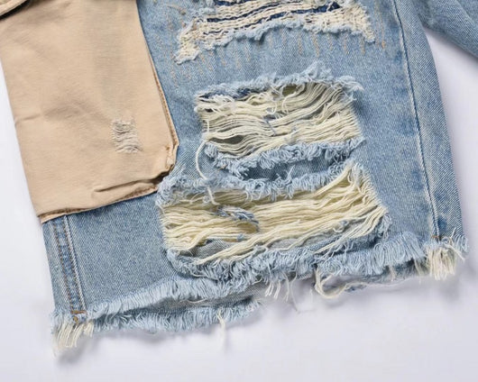Shorts Deshilachados con Cortes y Flecos Deslavados - Image 10