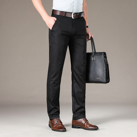 Pantalones Rectos Hombre Seda Helada con Elasticidad - Image 4