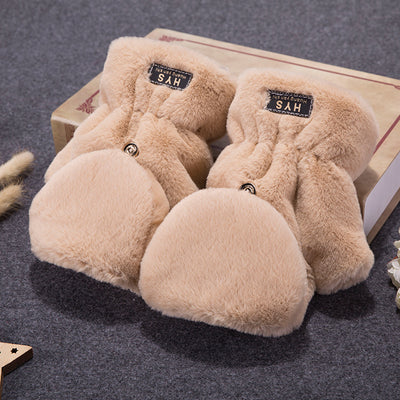 Guantes Mitones Cálidos Estilo Coreano para Parejas - Medio Dedo Acolchado - Image 3
