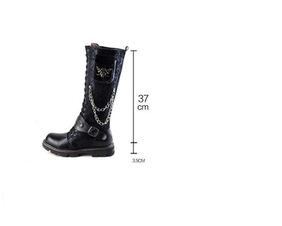 Botas Altas Hombre Estilo Rock Punk Caña Larga Frosted Locomotive - Image 6