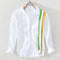 Camisa de Lino Casual para Hombre - Manga Larga Suelta Talla Grande