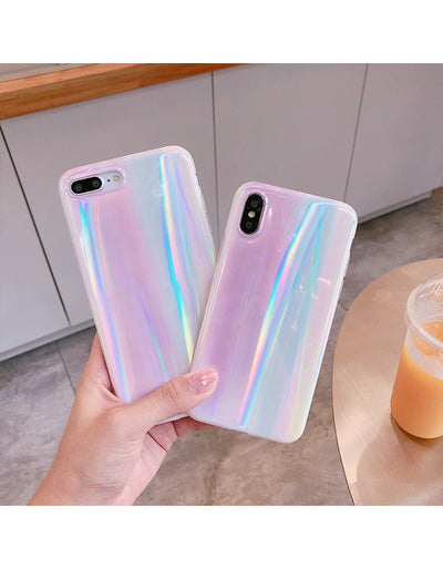 Funda para Teléfono con Láser Arcoíris Blanco - Image 7