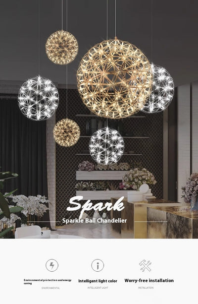 Lámpara Colgante Esférica LED Creativa para Salones de Eventos - Image 11