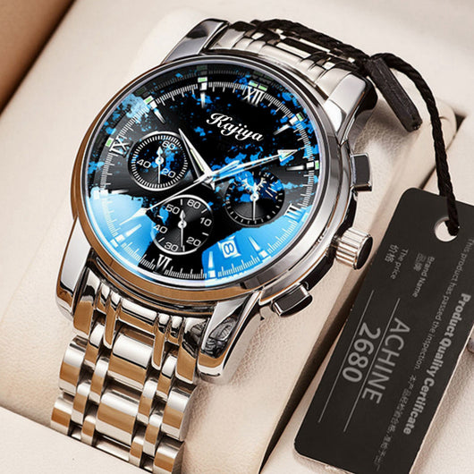 Reloj Hombre Acero Inoxidable Resistente al Agua con Calendario y Luz