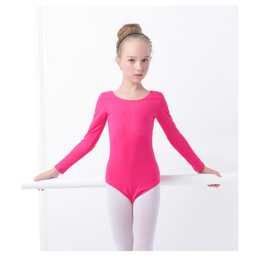 Traje de Danza Infantil Manga Larga Color Sólido