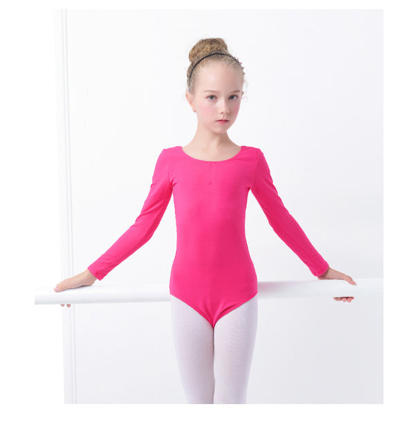 Traje de Danza Infantil Manga Larga Color Sólido
