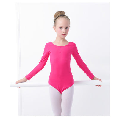 Traje de Danza Infantil Manga Larga Color Sólido