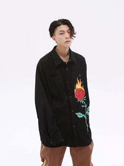 Camisa Vintage con Estampado de Rosas y Monograma Personalizado - Image 11