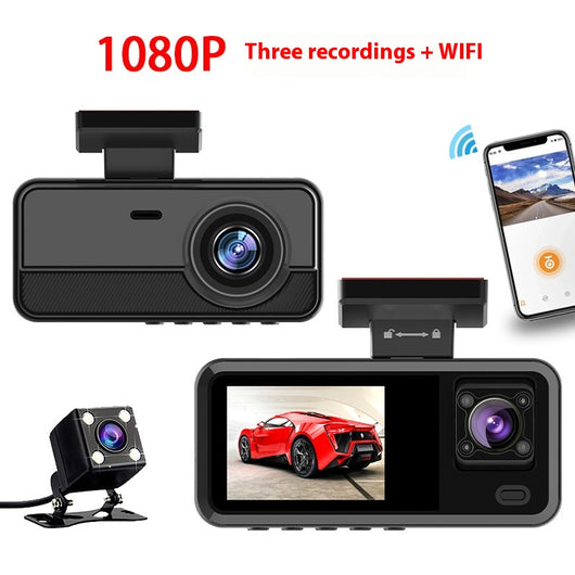 Grabadora Dashcam Triple 1080p HD con 3 Lentes - Image 5