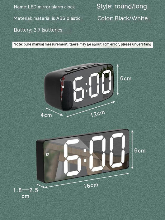 Modern rectangular digital alarm clock with a mirrored face and large, colorful LED numbers displaying the time. - Image 9