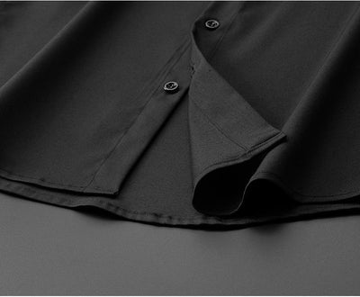 Camisa Suelta Bordada en Cuello para Hombre - Manga Larga Oversized - Image 8