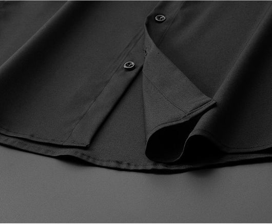 Camisa Suelta Bordada en Cuello para Hombre - Manga Larga Oversized - Image 8