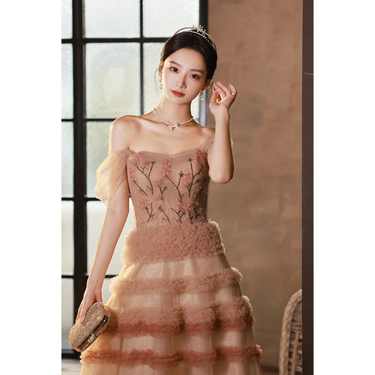 Vestido de Noche Princesa Floral Lujo Exclusivo para Mujer - Image 3