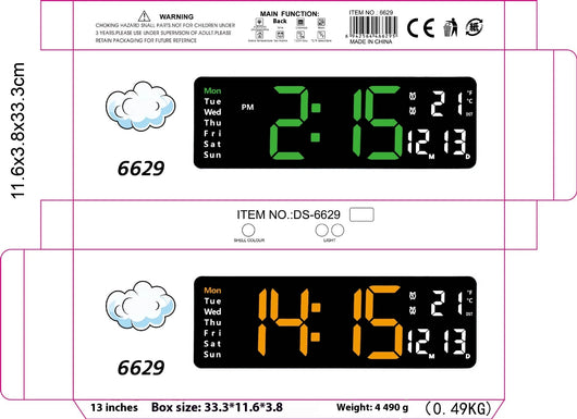 Reloj de Pared Grande para Sala de 13”, Diseño Moderno y Doble Uso - Image 20