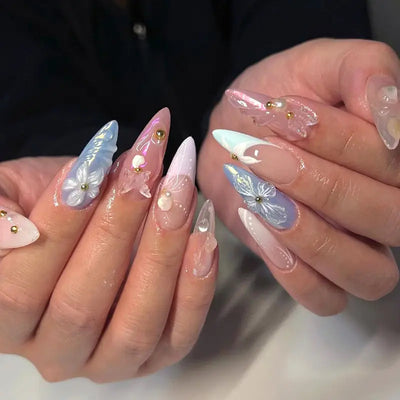 Uñas Postizas 3D con Relieve de Cristales - Diseño Sofisticado - Image 25