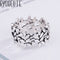 Olive leaf split ring Plateado