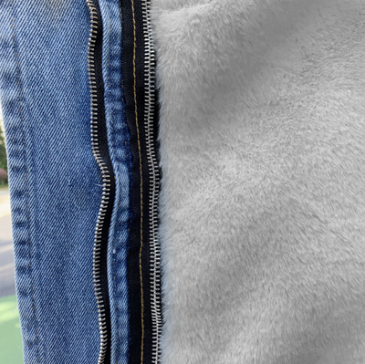 Chaqueta Denim Dos Piezas con Cuello de Conejo Desmontable - Image 8