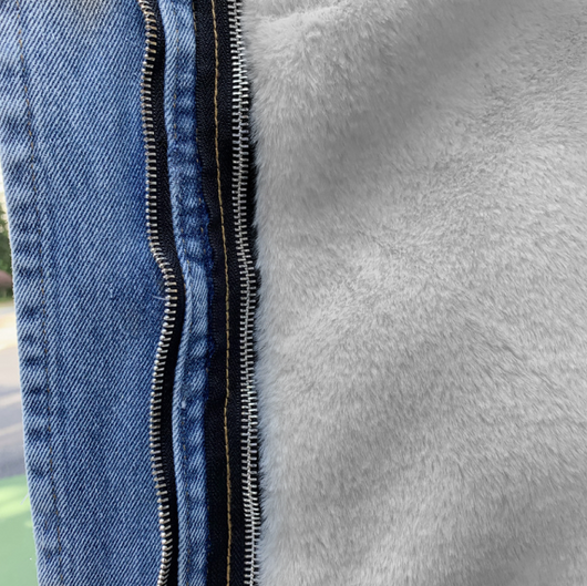 Chaqueta Denim Dos Piezas con Cuello de Conejo Desmontable - Image 8