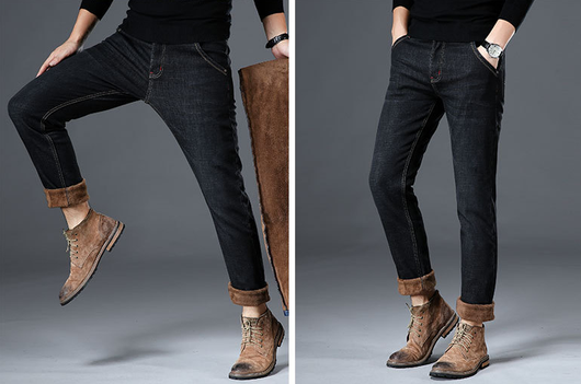Jeans de Invierno Plus Grueso Forrado en Terciopelo - Image 9