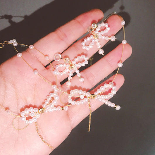 Aretes de Perla con Moño - Image 8